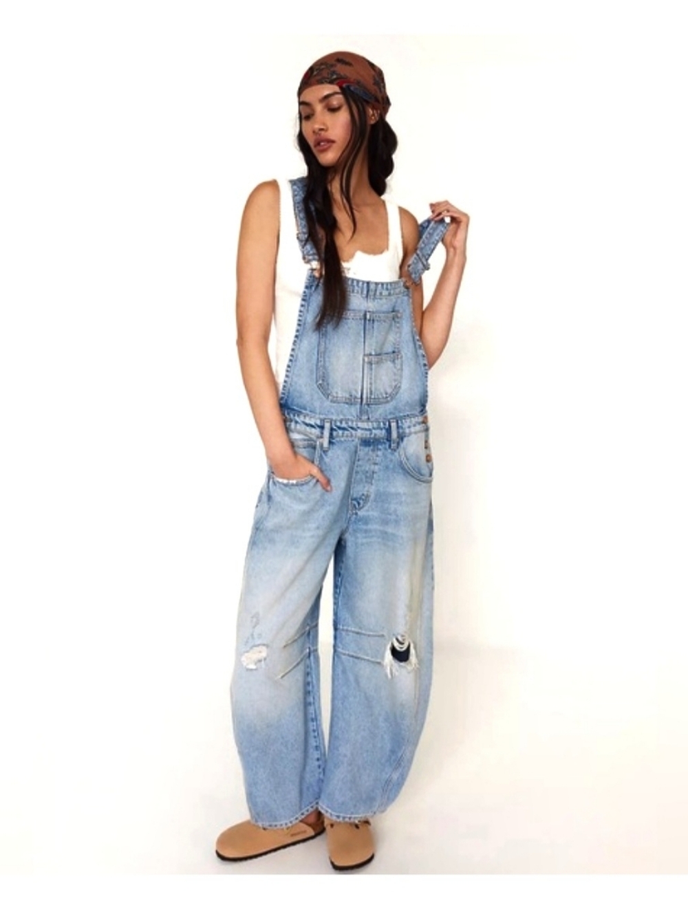 NWT We The Free Good Luck Barrel Overalls ~ Going Steady XL